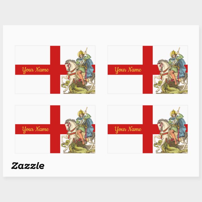 Sticker Rectangulaire St. George sur le cheval (BS 01) (Feuille)