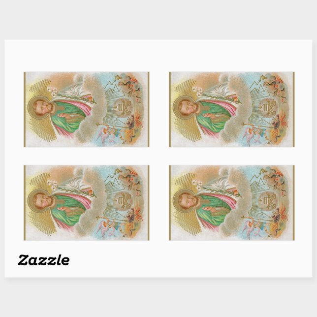 Sticker Rectangulaire St. Joseph d'une carte de pèlerinage (B 01) (Feuille)
