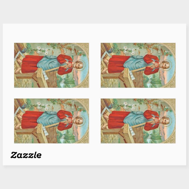 Sticker Rectangulaire St. Joseph le travailleur (BK 31) (Feuille)
