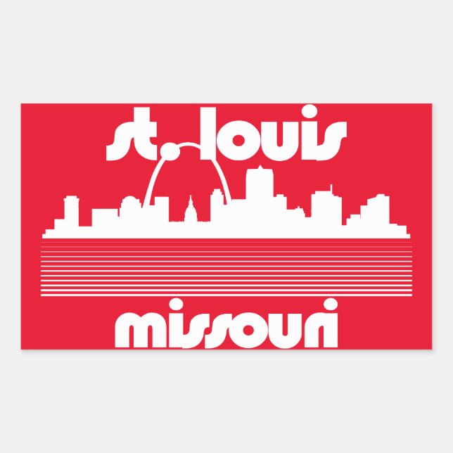 Sticker Rectangulaire St. Louis Missouri (Devant)