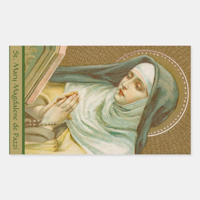 Sticker Rectangulaire St. Mary Magdalene de Pazzi (JM 45) (Devant)