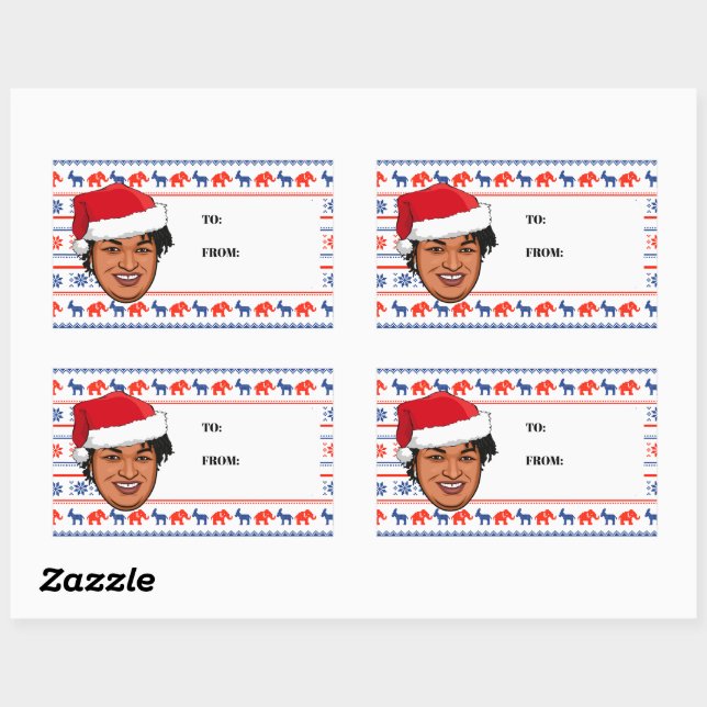 Sticker Rectangulaire STACEY ABRAMS Christmas (Feuille)