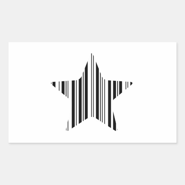 Sticker Rectangulaire STAR BAR CODE Stellar Barcode Motif Design (Devant)