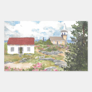 Sticker Rectangulaire Star Island Room View A View at Isle of Shoals NH