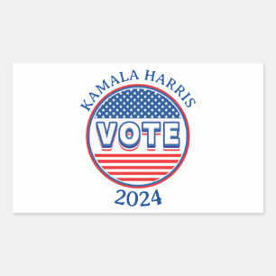 Sticker Rectangulaire Stars and Stripes Vote USA - Election