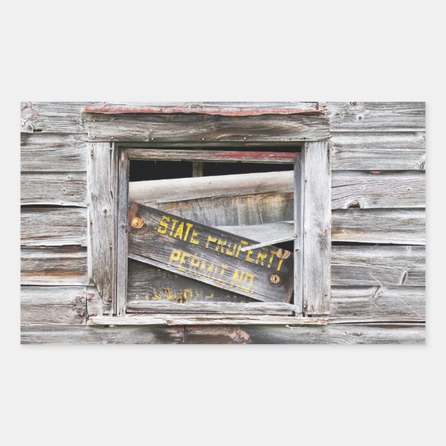 Sticker Rectangulaire State, propriété (Devant)