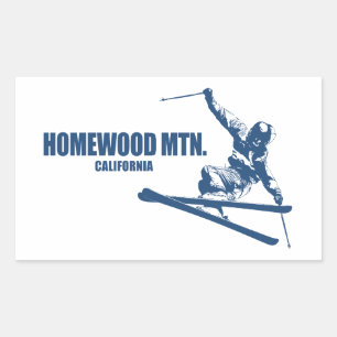 Sticker Rectangulaire Station de ski Homewood Mountain Californie
