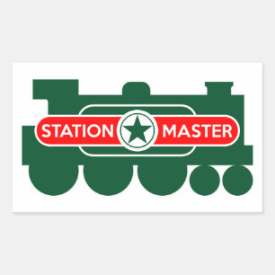 Sticker Rectangulaire Station Master, Train