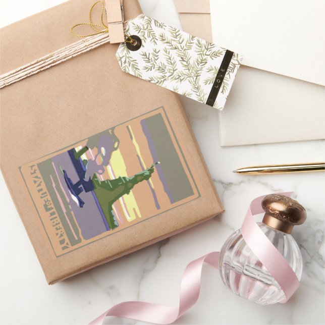 Sticker Rectangulaire Statue de la Liberté à New York, Voyage Vintage (Cadeaux)