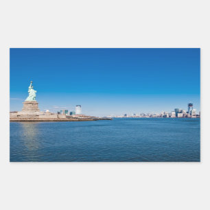 Sticker Rectangulaire Statue de la liberté, du fleuve Hudson et de