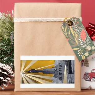 Sticker Rectangulaire Statue de la Liberté Torch et de la Marine américa