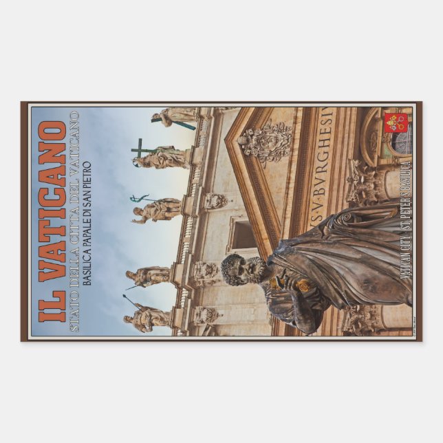 Sticker Rectangulaire Statues de la ville du Vatican (Devant)