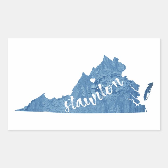 Sticker Rectangulaire Staunton Virginia Wood Grain (Devant)