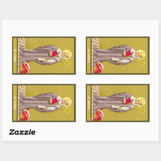 Sticker Rectangulaire Ste. Audrey (Etheldreda) (P 003) (Feuille)