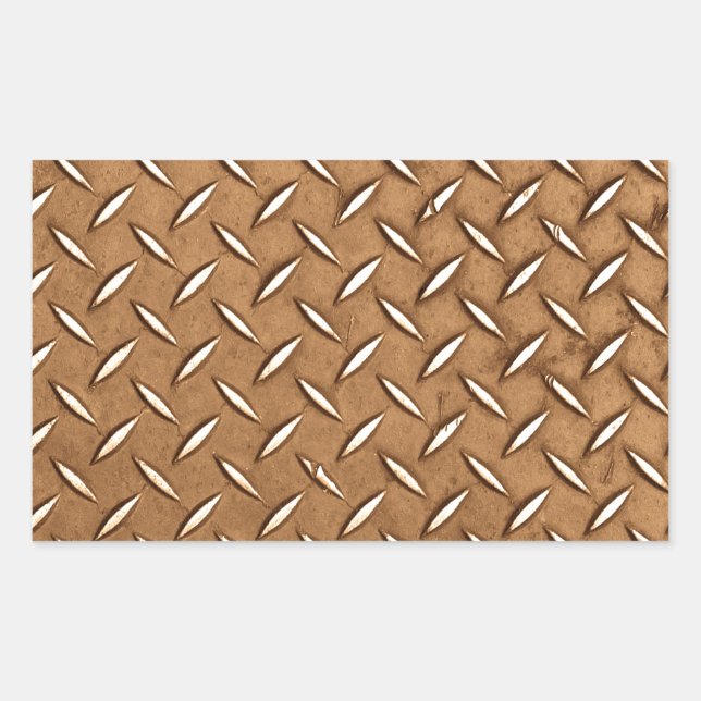 Sticker Rectangulaire Steampunk Vieux en laiton Plaque effet métallique (Devant)