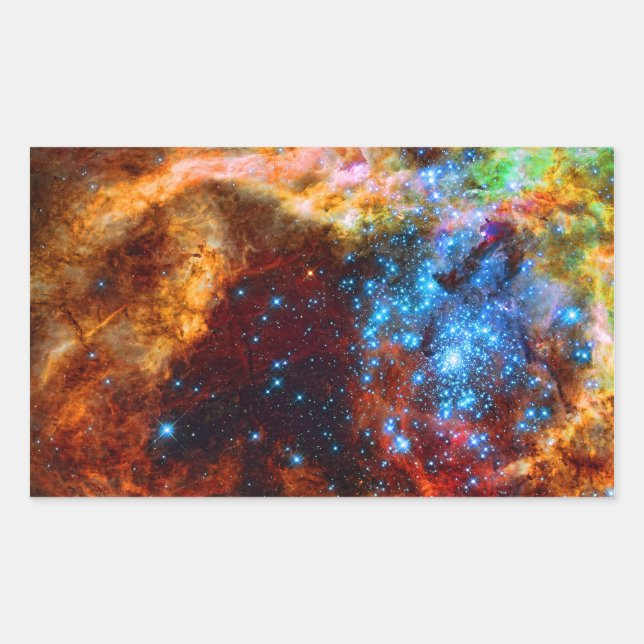 Sticker Rectangulaire Stellar Nursery R136 dans la Tarantula Nebula (Devant)