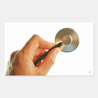 Sticker Rectangulaire stéthoscope hôpital malade mieux prompt rétablisse
