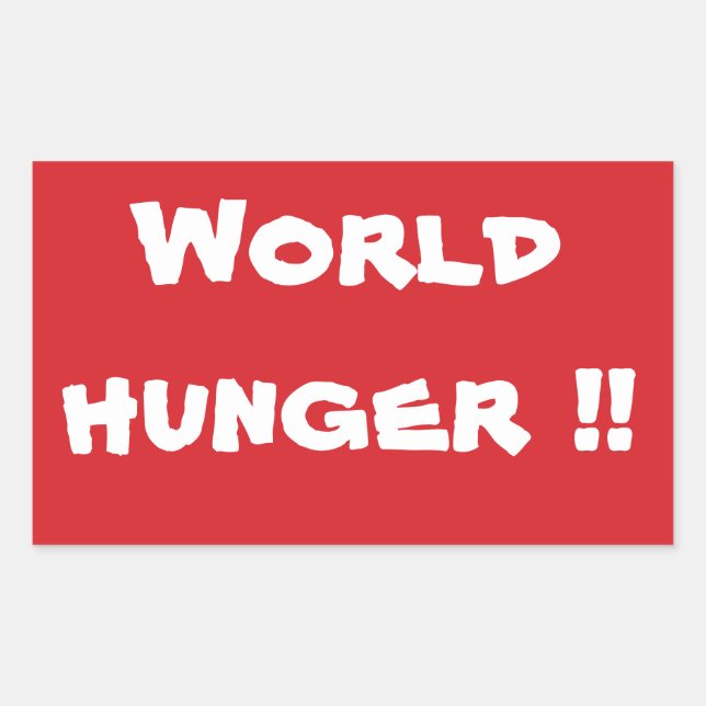 Sticker Rectangulaire Stick STOP World Hunger Stop (Devant)