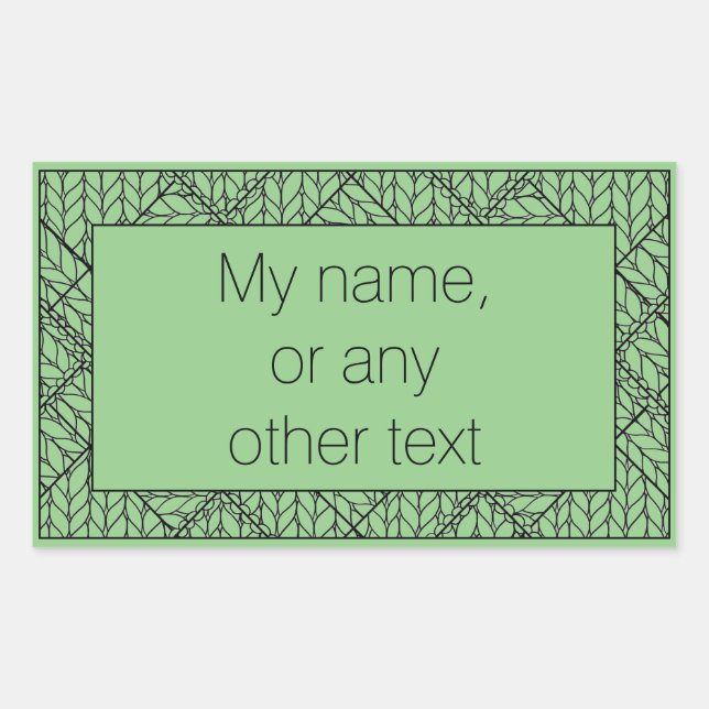 Sticker Rectangulaire Sticleur rectangle JACQUARD SAGE KNIT + Texte (Devant)