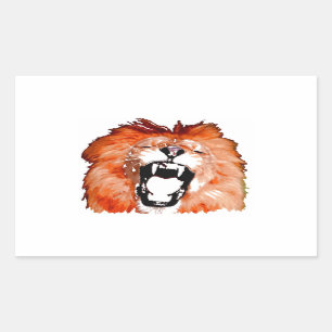 Sticker Rectangulaire Sticule Rectangle de rotation de lion