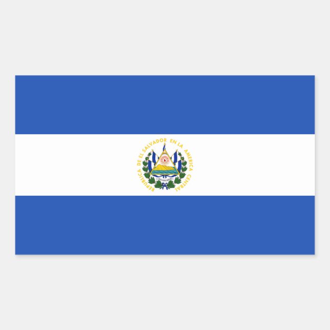 Sticker Rectangulaire Sticule Rectangle Drapeau El Salvador (Devant)