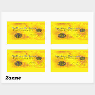 Sticker Rectangulaire Sticule rectangulaire pour apiculteur de tournesol