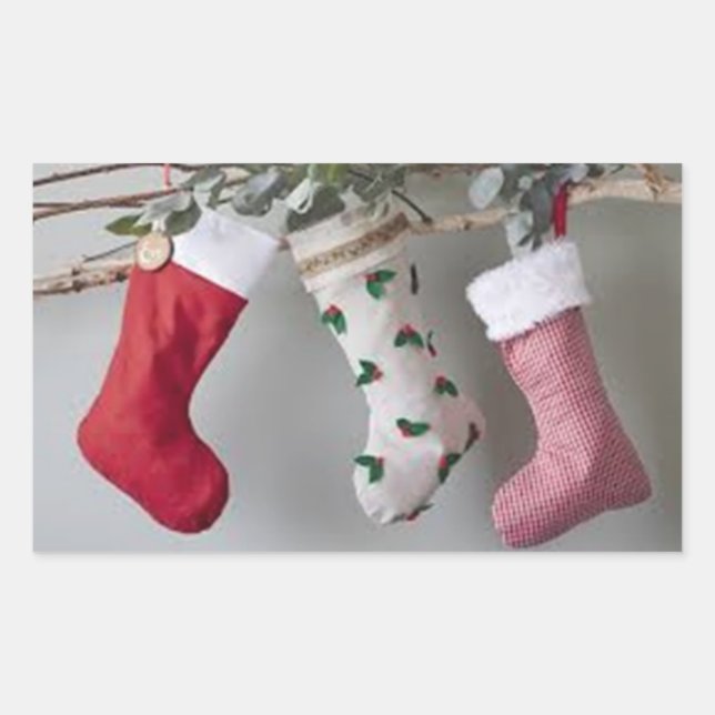 STICKER RECTANGULAIRE **STOCKAGE SUR MANTEL** NOËL (Devant)