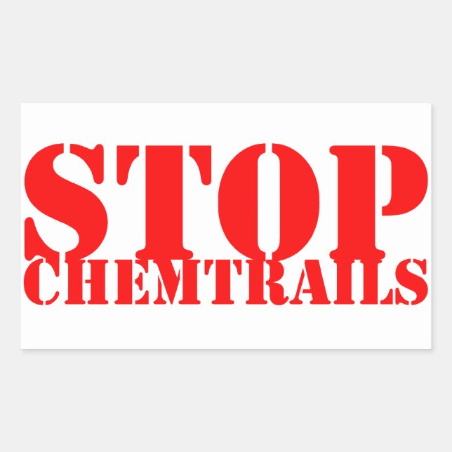 Sticker Rectangulaire Stop Chemtrails - Adhésif Rectangulaire (Devant)