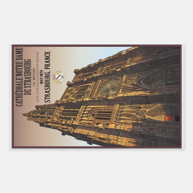 Sticker Rectangulaire Strasbourg - Cathédrale Notre Dame (Devant)