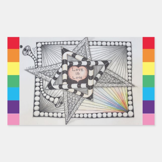 Sticker Rectangulaire Studio 40 : L'amour est l'amour (Devant)