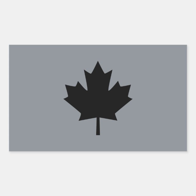 Sticker Rectangulaire Style canadien de feuille d'érable noire (Devant)