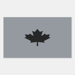 Sticker Rectangulaire Style canadien de feuille d'érable noire
