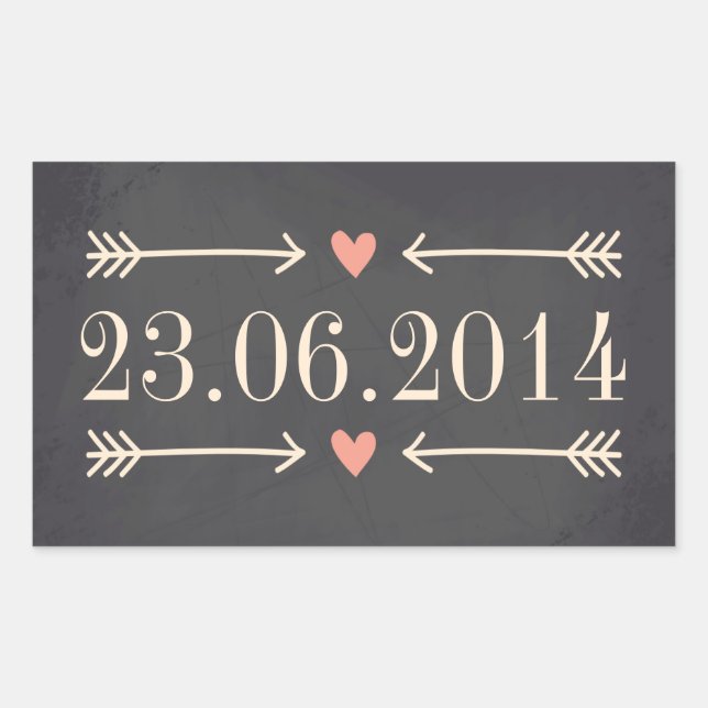 Sticker Rectangulaire Style Chalkboard vintage Conception du jour de mar (Devant)