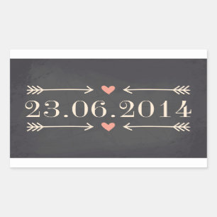 Sticker Rectangulaire Style Chalkboard vintage Conception du jour de mar