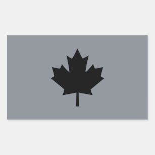 Sticker Rectangulaire Style noir canadien de feuille d'érable
