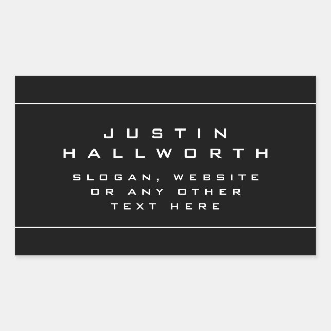 Sticker Rectangulaire Style unique noir et blanc (Devant)