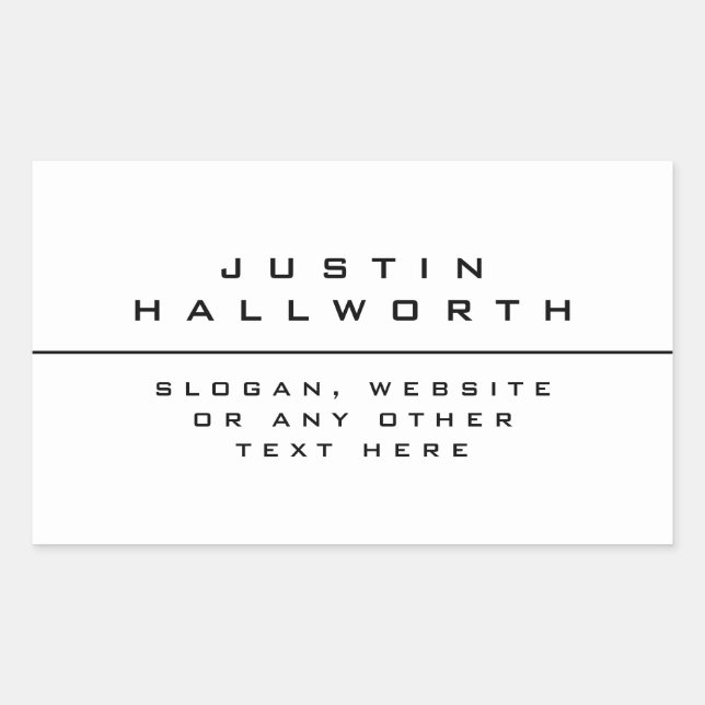 Sticker Rectangulaire Style unique noir et blanc (Devant)