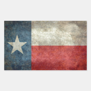 Sticker Rectangulaire Style vintage de drapeau d'état du Texas rétro