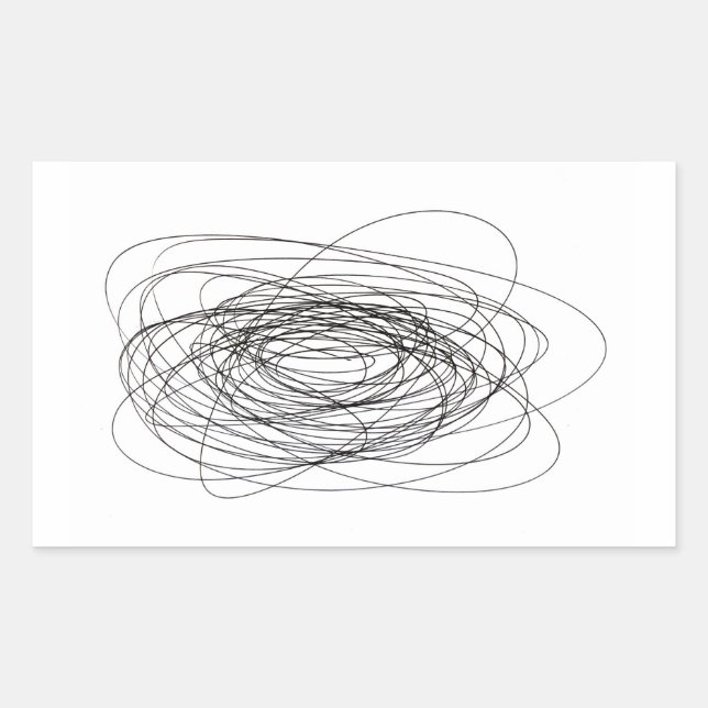 Sticker Rectangulaire stylo fait main scrawl scribble bloque smudge daub (Devant)