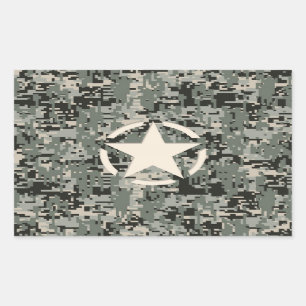Sticker Rectangulaire Stylo Star sur le Camouflage numérique