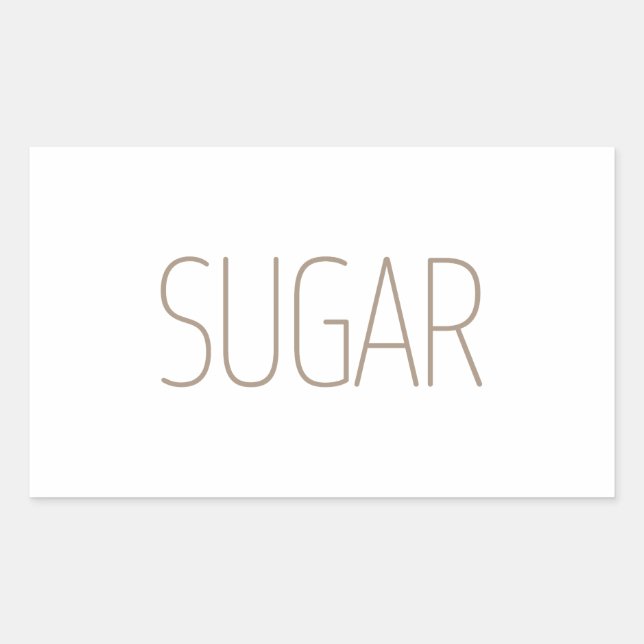 Sticker Rectangulaire Sucre Brun Élégant (Devant)