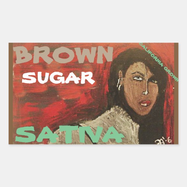 STICKER RECTANGULAIRE SUCRE ROUX SATIVA (Devant)