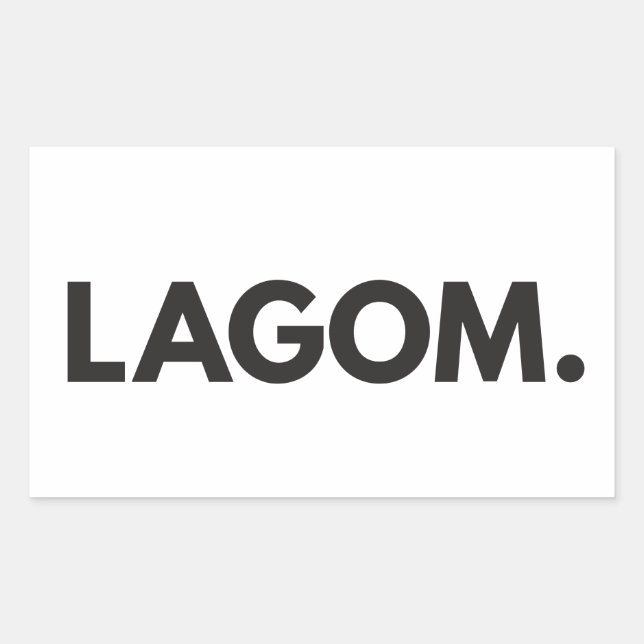 Sticker Rectangulaire suédois Lagom noir et blanc (Devant)