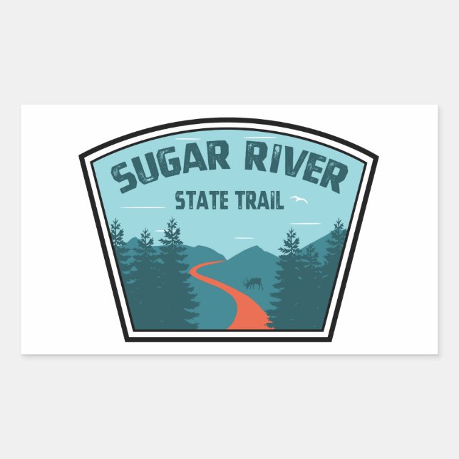 Sticker Rectangulaire Sugar River State Trail Wisconsin (Devant)