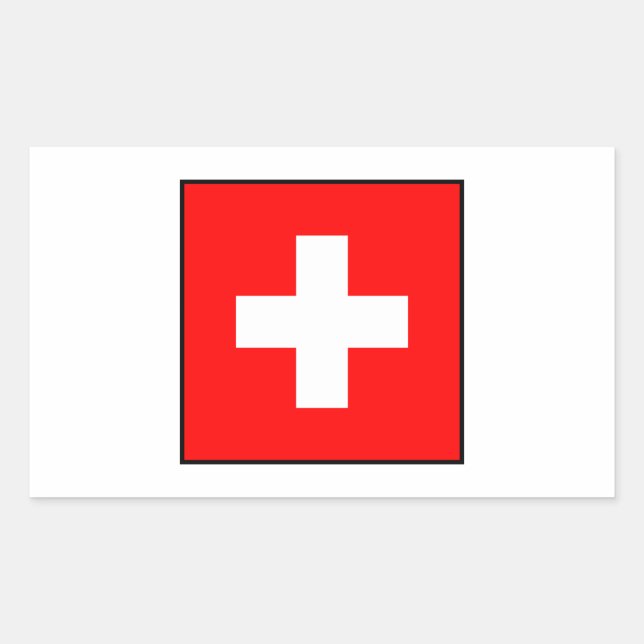 Sticker Rectangulaire Suisse - Drapeau suisse (Devant)