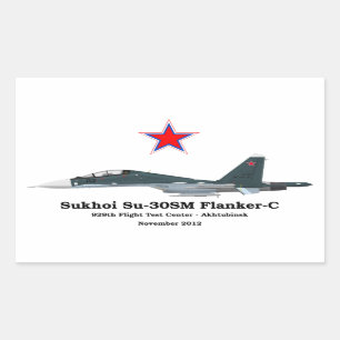 Sticker Rectangulaire Sukhoi Profile Su-30SM Flanker-C