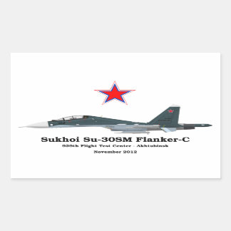 Sticker Rectangulaire Sukhoi Profile Su-30SM Flanker-C
