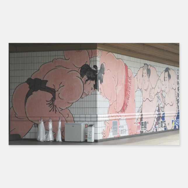 Sticker Rectangulaire Sumo Mural Art (Devant)