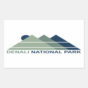 Sticker Rectangulaire Sun de la montagne du parc national de Denali
