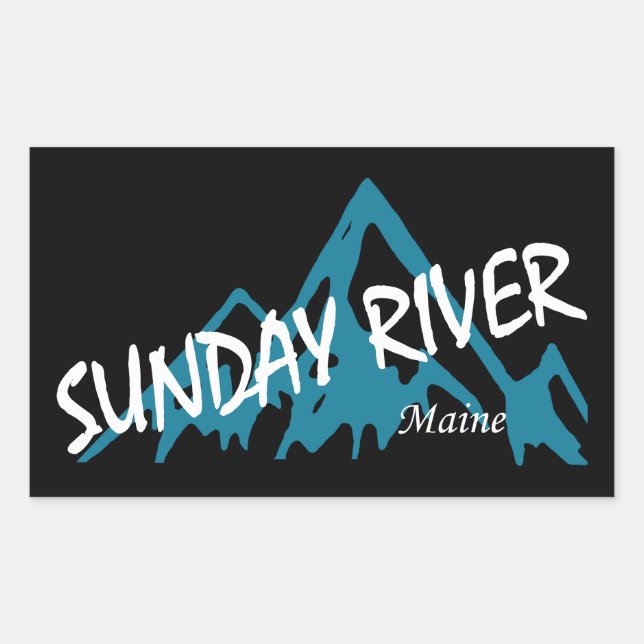 Sticker Rectangulaire Sunday River Maine Montagnes (Devant)